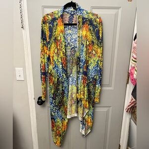Focus 2000 Multicolor Abstract Cardigan
